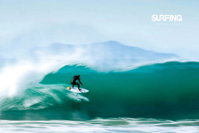 Surfer riding wave ocean surfboard #4 free wallpaper for desktop - medium preview image