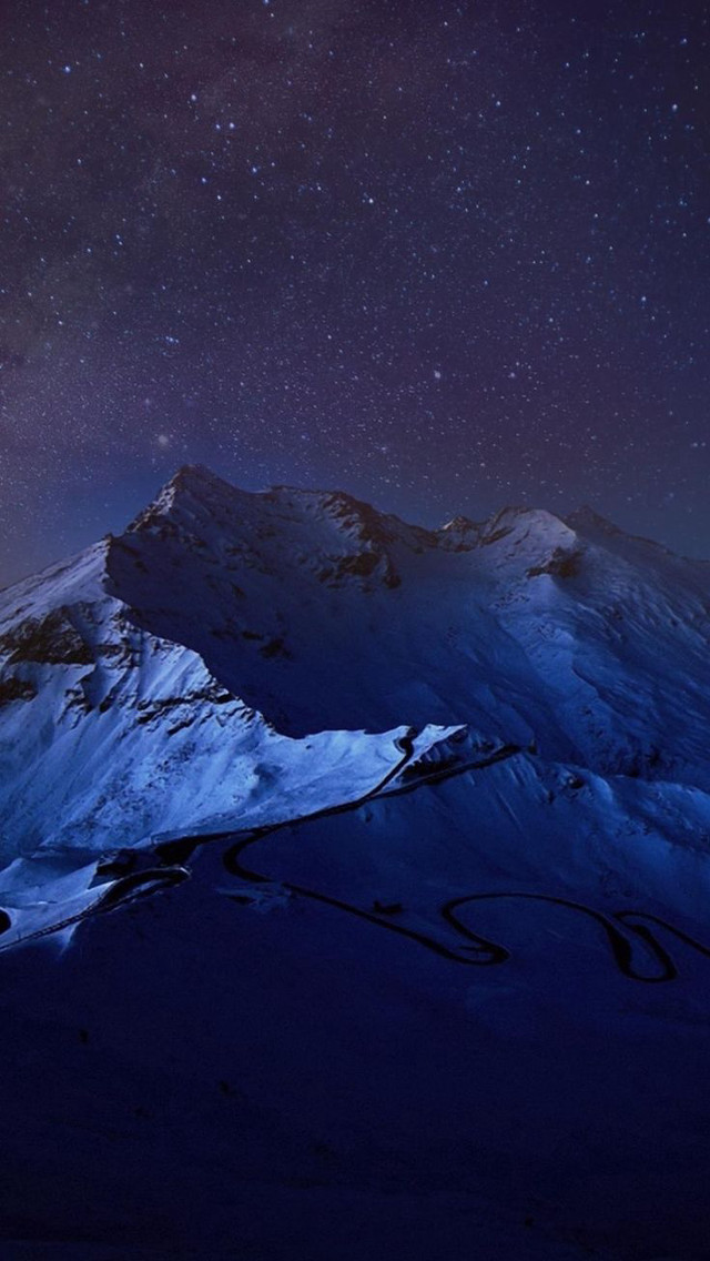 Night sky stars mountain range #15 free wallpaper for mobile - medium preview image