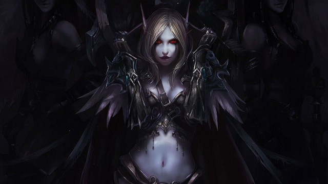 Woman demon costume hood hands free wallpaper for desktop - medium preview image