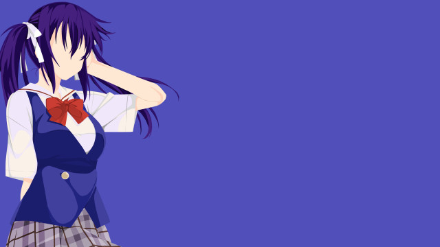 Purple haired girl school uniform #3 free wallpaper for desktop - medium preview image