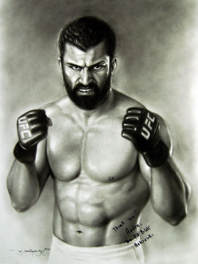 Man beard boxing gloves drawing free wallpaper for mobile - medium preview image