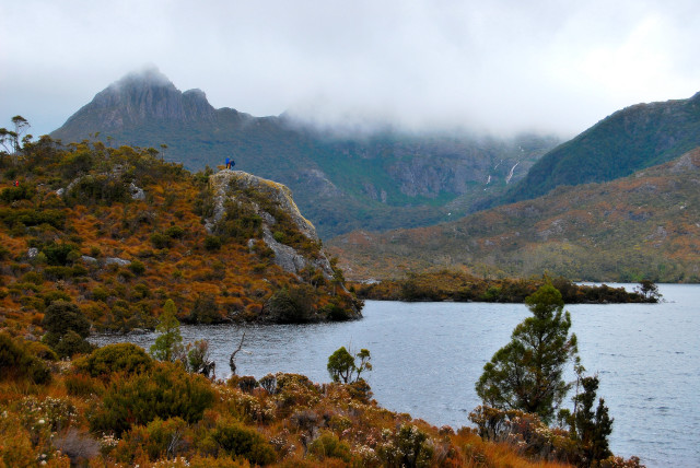 Lake mountains trees clouds autumn free wallpaper for desktop - medium preview image
