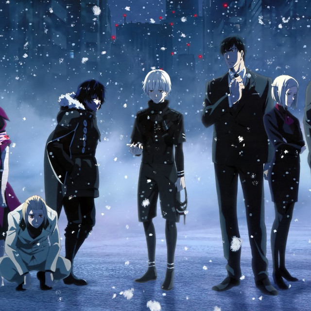 Group people snow falling foreground free wallpaper for tablet - medium preview image