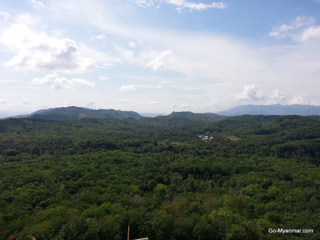 Lush green forest mountains blue free wallpaper for desktop - medium preview image