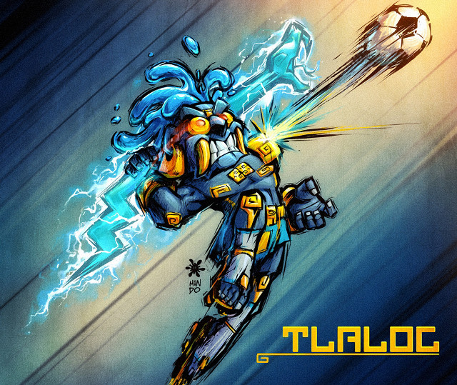 Cartoon character kicking soccer ball free wallpaper for desktop - medium preview image