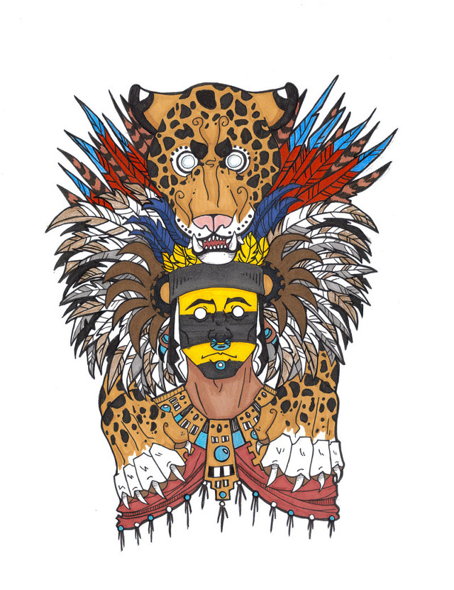 Leopard mask man mustache drawing free wallpaper for mobile - medium preview image