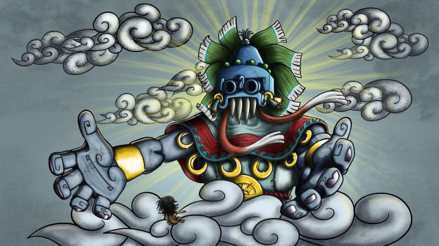 Man helmet sword painting artwork free wallpaper for desktop - medium preview image