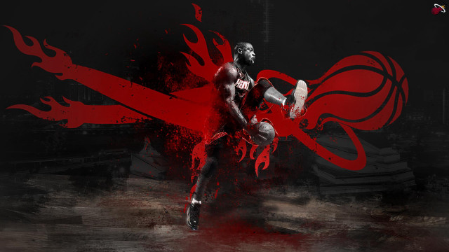 Man basketball red flame action free wallpaper for desktop - medium preview image
