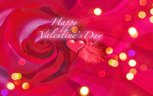 Pink rose heart happy valentines free wallpaper for desktop - medium preview image