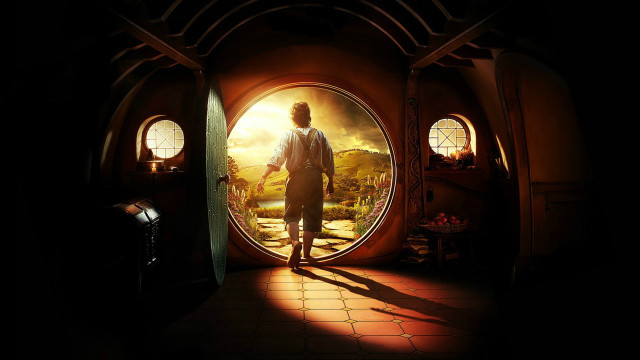 Man doorway hobbit house looking free wallpaper for desktop - medium preview image