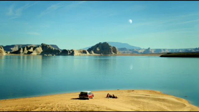 Truck beach mountains moon ocean free wallpaper for desktop - medium preview image