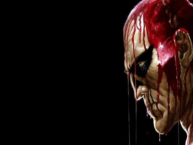 Creepy clown blood dripping face free wallpaper for desktop - medium preview image