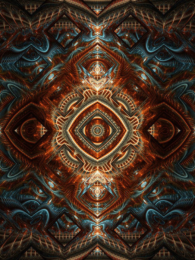 Colorful intricate flower square pattern free wallpaper for mobile - medium preview image