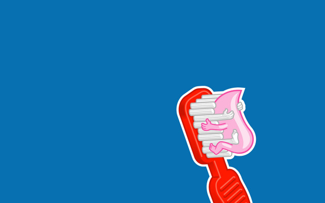 Red toothbrush pink toothpaste blue free wallpaper for desktop - medium preview image