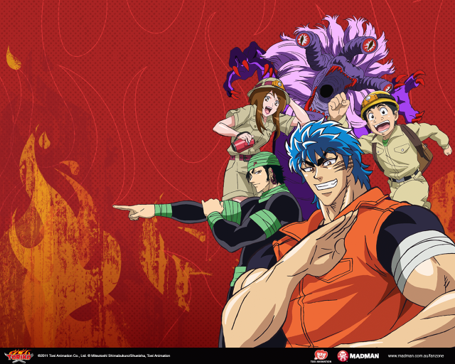 Anime characters red background illustration free wallpaper for desktop - medium preview image