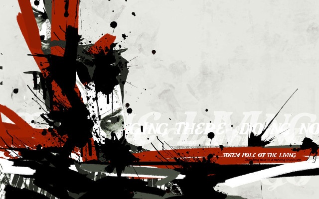 Red black abstract painting white free wallpaper for desktop - medium preview image