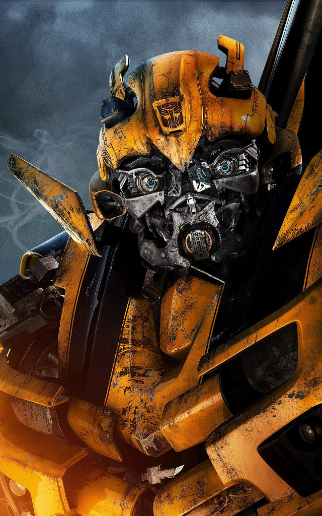 Yellow black robot black face free wallpaper for mobile - medium preview image