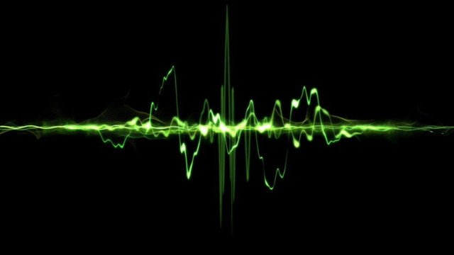 Sound wave green lights black free wallpaper for desktop - medium preview image