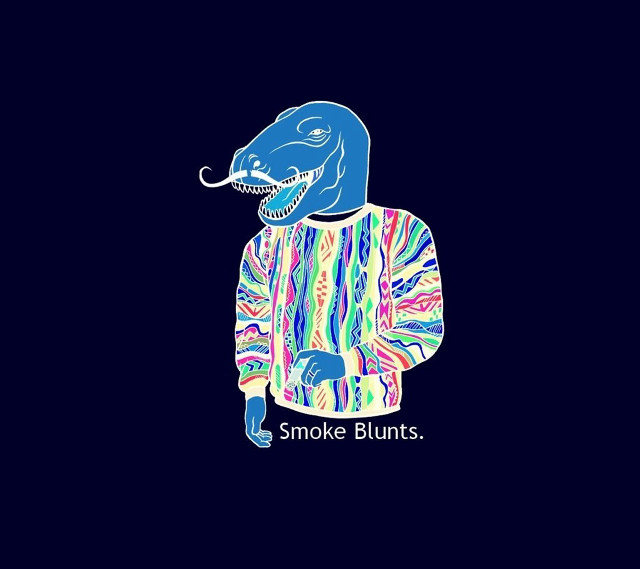 Blue dinosaur colorful shirt smoke free wallpaper for tablet - medium preview image