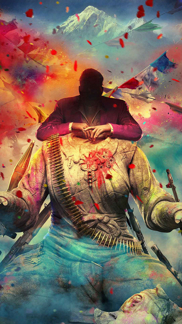 Man gun paint splattered face free wallpaper for mobile - medium preview image