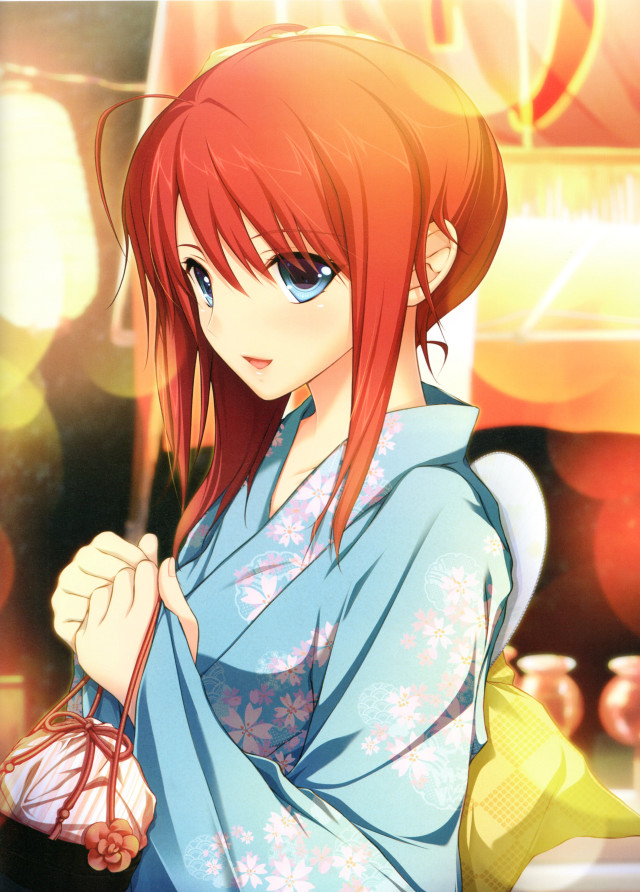 Woman kimono basket food smile free wallpaper for mobile - medium preview image