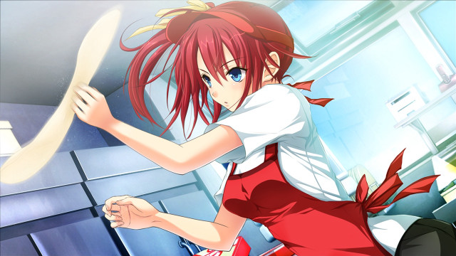 Girl red dress baseball bat free wallpaper for desktop - medium preview image