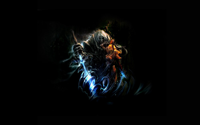 Demon sword glowing lightning dark free wallpaper for desktop - medium preview image