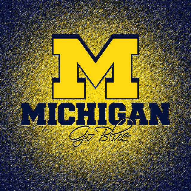 Michigan go blue logo black free wallpaper for tablet - medium preview image