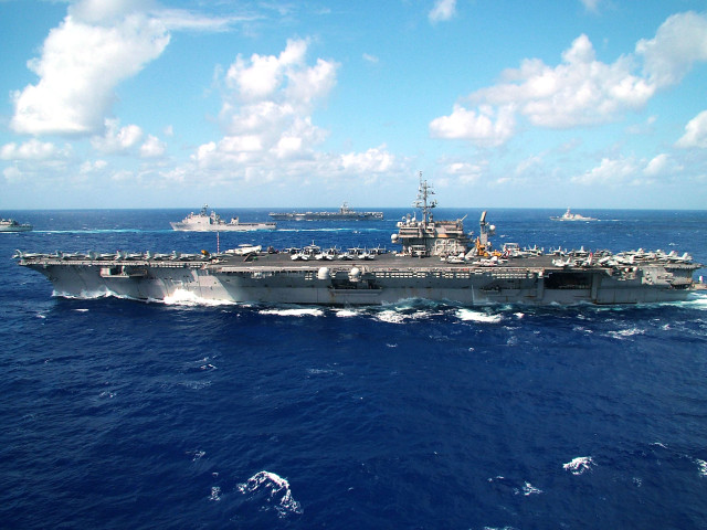 Large ship ocean sunny day free wallpaper for desktop - medium preview image