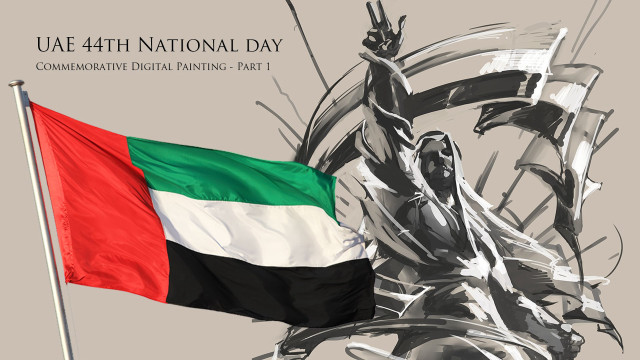 Flag flying statue man holding free wallpaper for desktop - medium preview image