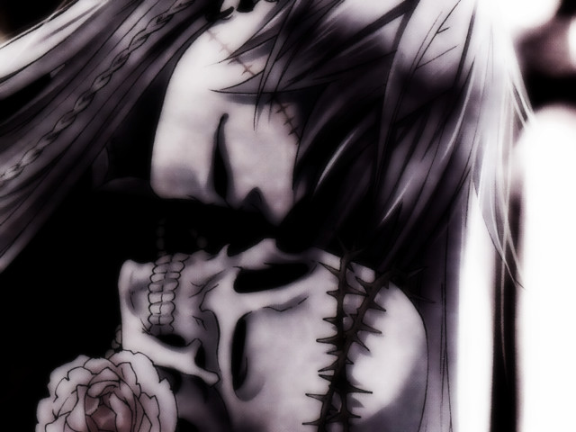 Woman skull face paint holding free wallpaper for desktop - medium preview image