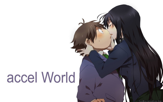 Couple kissing accel world sign free wallpaper for desktop - medium preview image