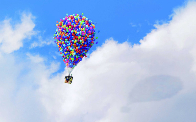 Balloons floating in the sky free wallpaper for desktop - medium preview image