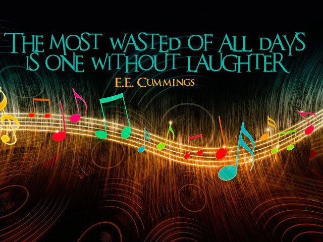 Musical note quote laughter eecummings free wallpaper for desktop - medium preview image