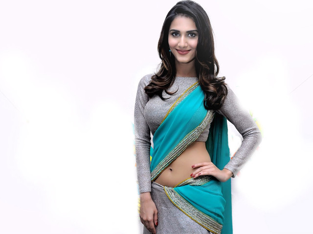 Woman sari belly exposed smile free wallpaper for desktop - medium preview image