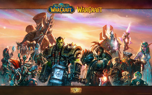 Warcraft characters sunset background sky free wallpaper for desktop - medium preview image