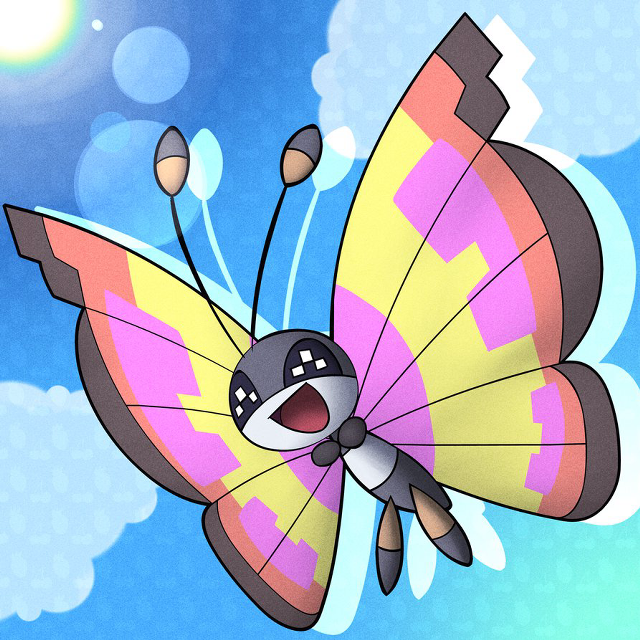 Cartoon butterfly flying sky background free wallpaper for tablet - medium preview image