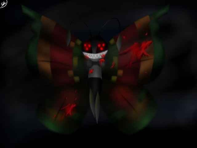 Butterfly red eyes black body free wallpaper for desktop - medium preview image