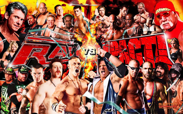 Wrestlers collage ring fire man free wallpaper for desktop - medium preview image