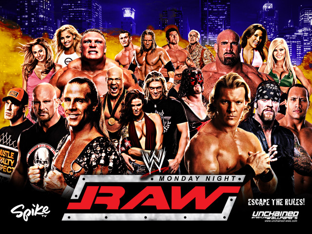 Wrestlers city skyline raw monday free wallpaper for desktop - medium preview image