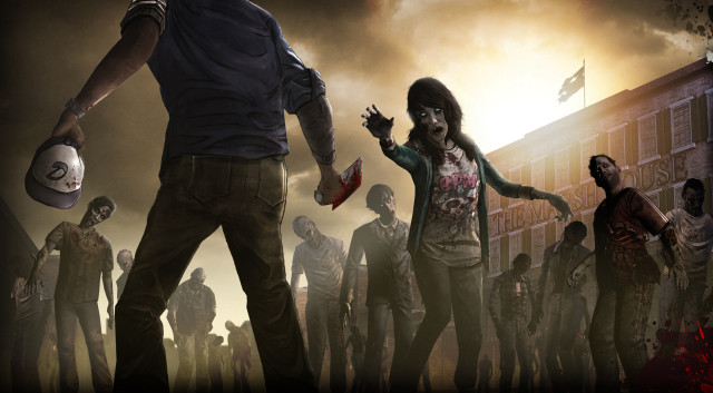 Zombies city football man woman free wallpaper for desktop - medium preview image