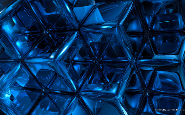 Blue abstract hexagonal pattern glass free wallpaper for desktop - medium preview image