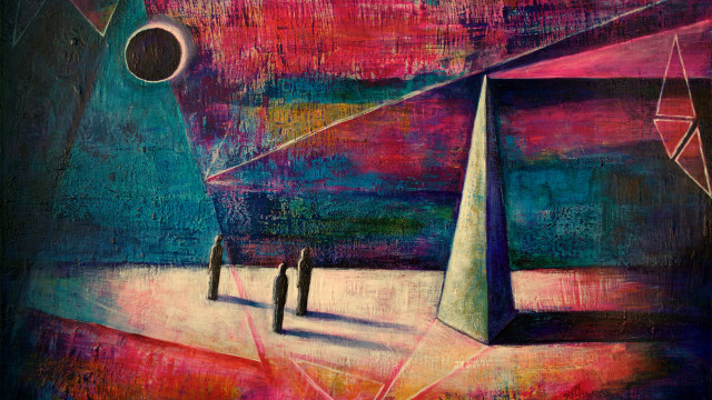 People pyramids foreground background painting free wallpaper for desktop - medium preview image