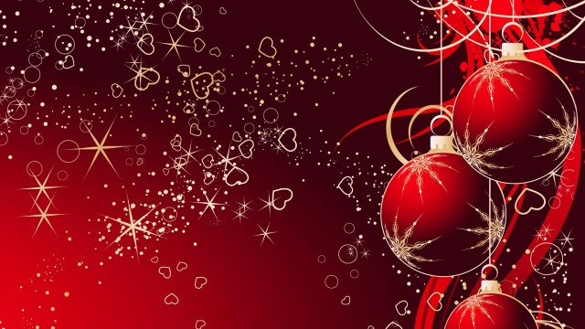 Red christmas background ornaments snowflakes #5 free wallpaper for desktop - medium preview image