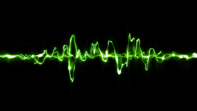 Green wave sound black background free wallpaper for desktop - medium preview image