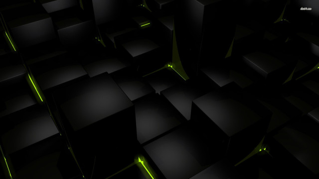 Black green cubes background green free wallpaper for desktop - medium preview image