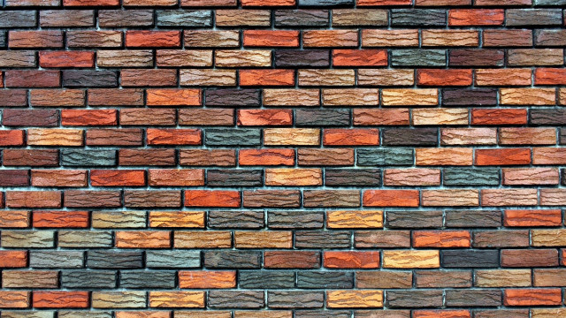 Colorful brick wall black cat free wallpaper for desktop - medium preview image