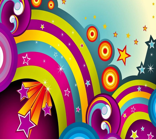 Colorful background stars circles rainbow free wallpaper for tablet - medium preview image