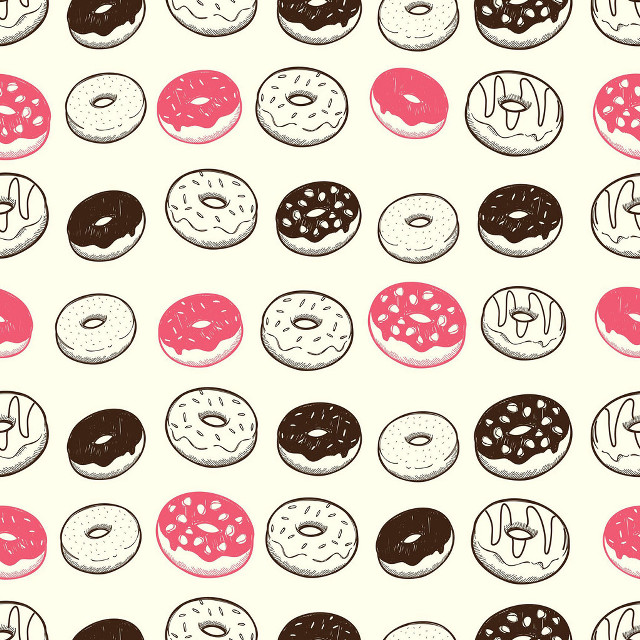 Donuts white surface pink brown free wallpaper for tablet - medium preview image