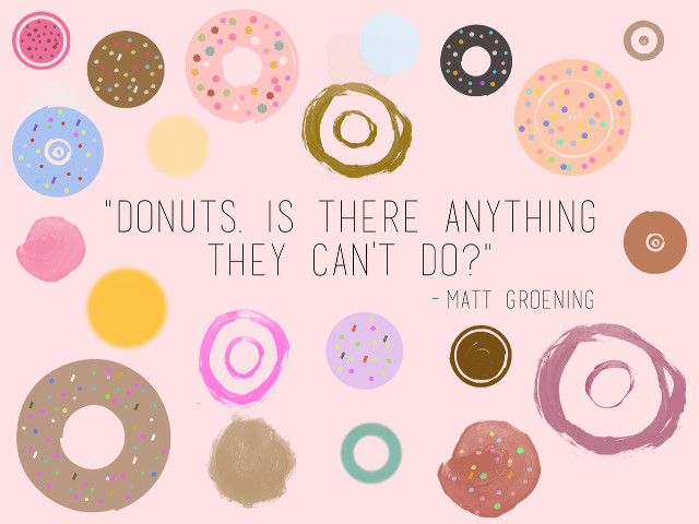 Matt groening donuts quote pink free wallpaper for desktop - medium preview image
